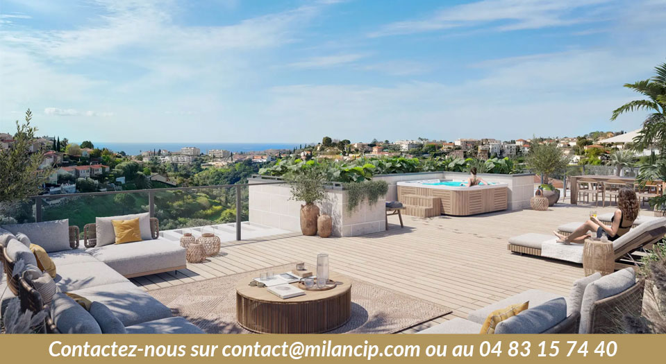 Vue mer depuis certaines terrasses des logements neufs NICE Bellet