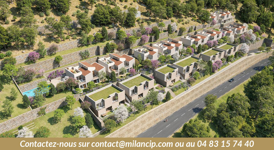 Vue authentique sur le village de La Turbie depuis les appartements neufs