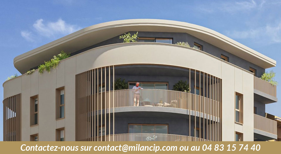 Derniers étages d’un programme neuf à Nice Riquier, vue dégagée et design moderne.