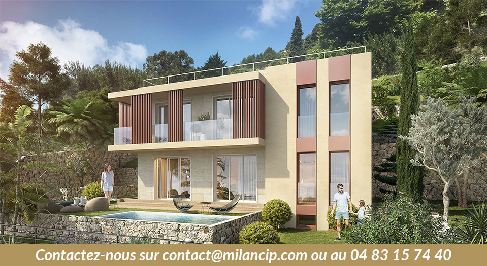 Villas neuves EZE Piscine & vue mer - Villa 1