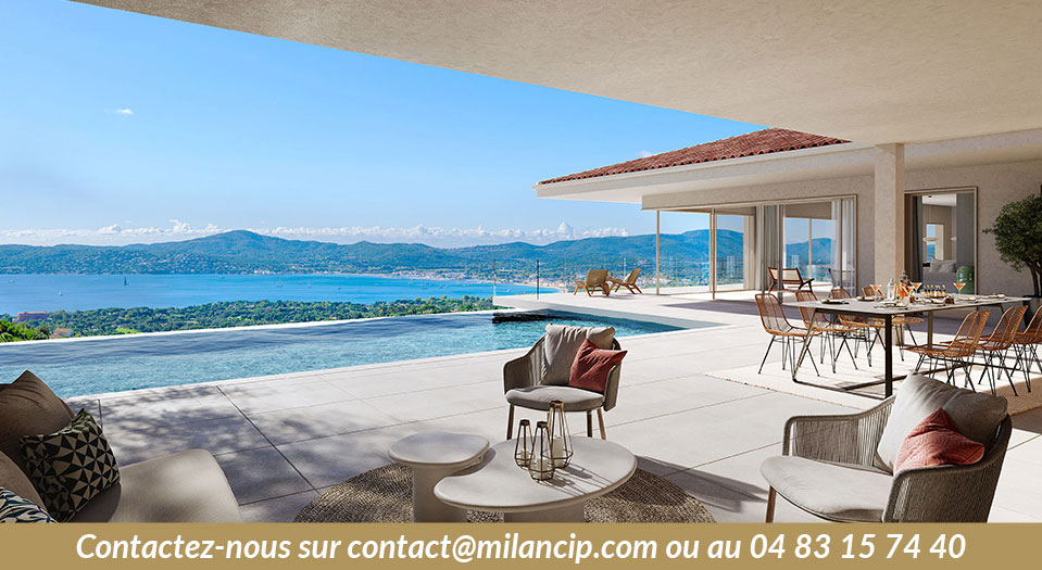 Villas neuves GRIMAUD Piscine & vue merr-vue piscine1