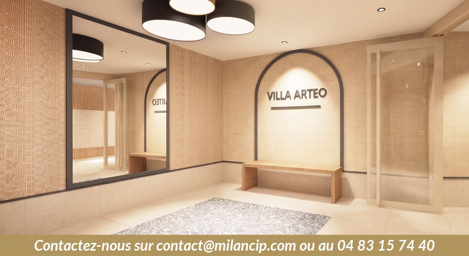 Programme immobilier neuf Nice Saint-Barthélemy — hall d'entrée contemporain de la résidence