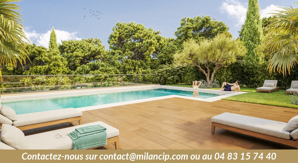 Programme neuf à Biot — terrasse et jardin privatif avec spa extérieur
