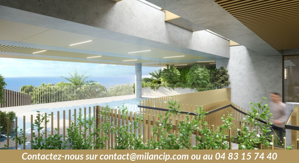 Programme neuf Cap d'Ail — passage intérieur avec vue mer