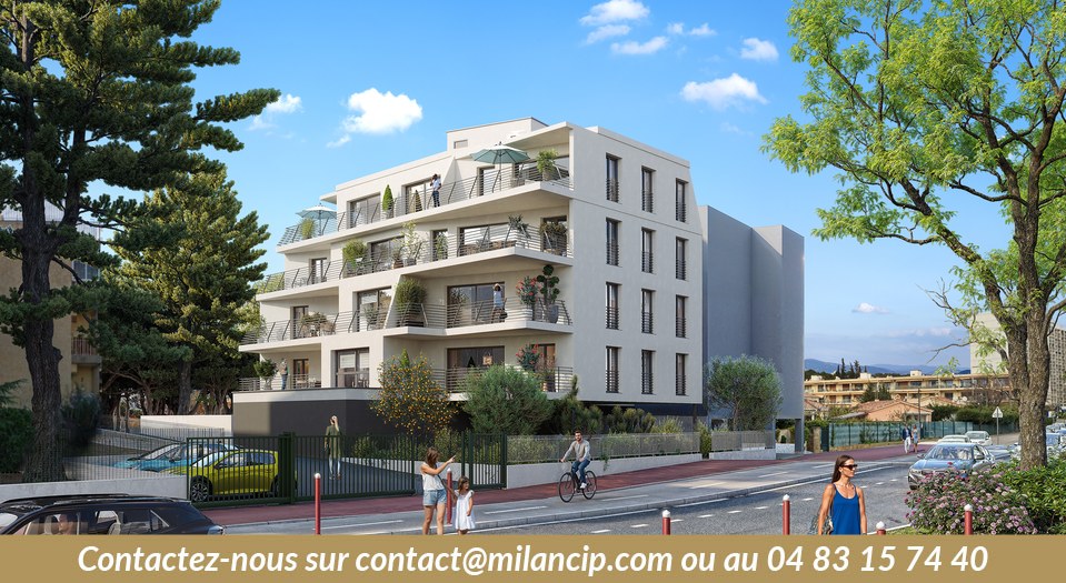 Résidence neuve au Cannet — façade contemporaine avec terrasses et jardin paysager