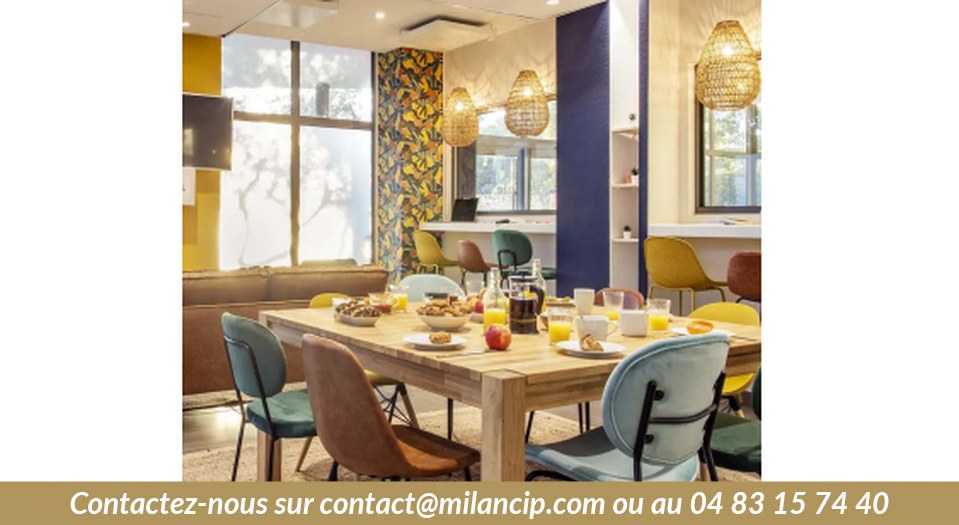 Résidence étudiante Nissa Campus — espace commun convivial pour investisseurs LMNP