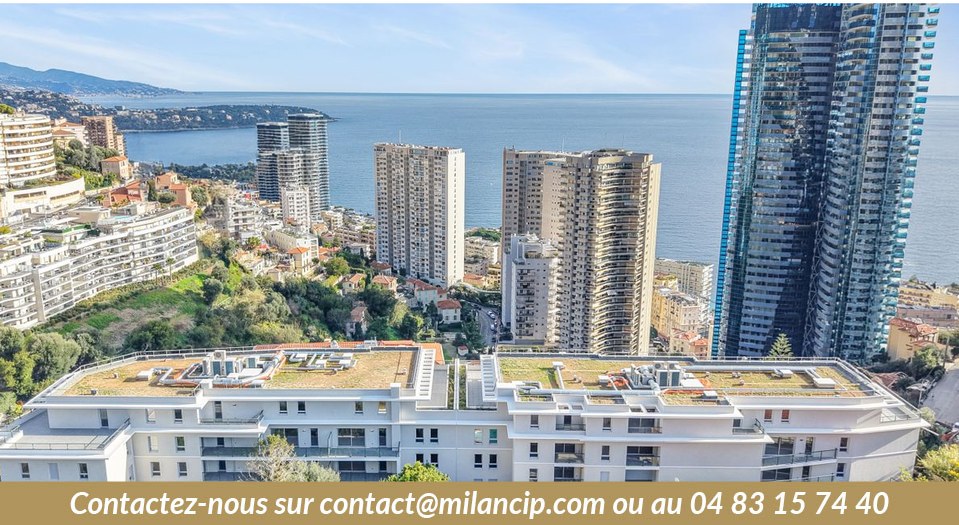 Résidence neuve proche Monaco — vue panoramique sur le littoral et la Méditerranée